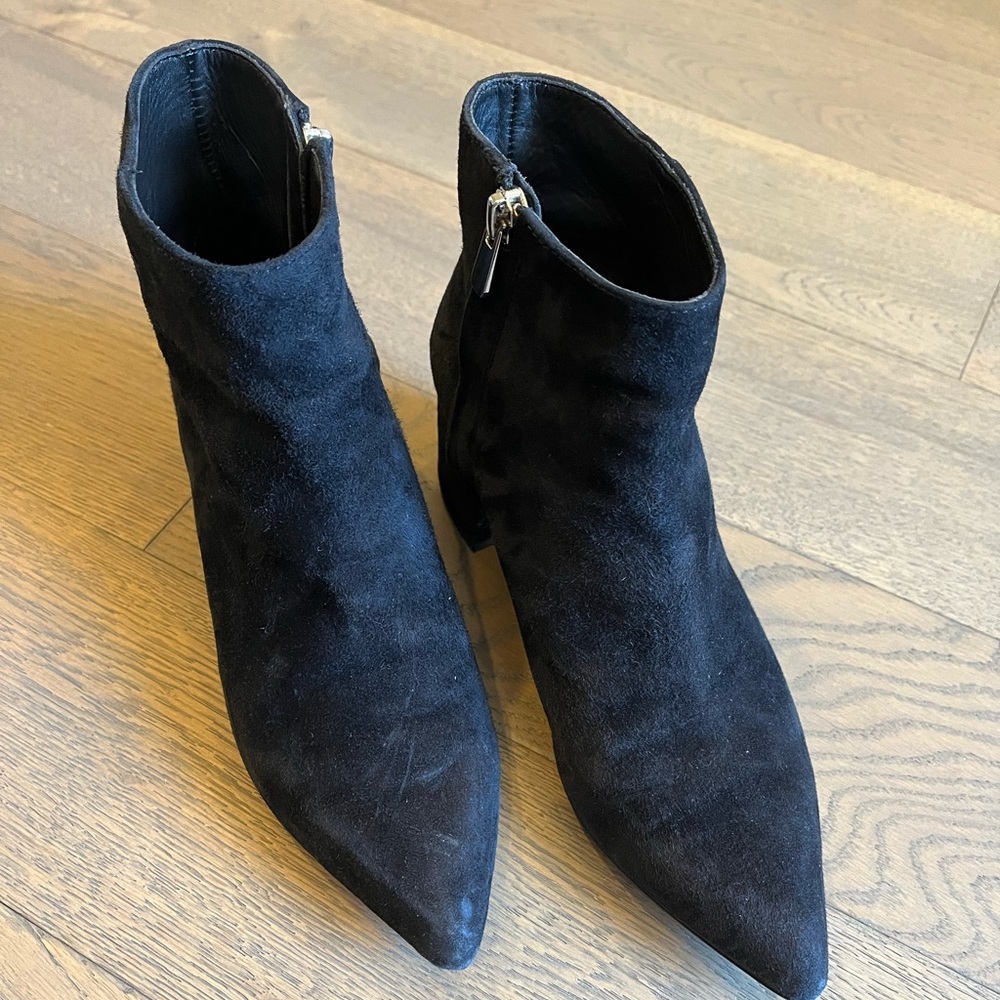 & Other Stories Black Suede Booties